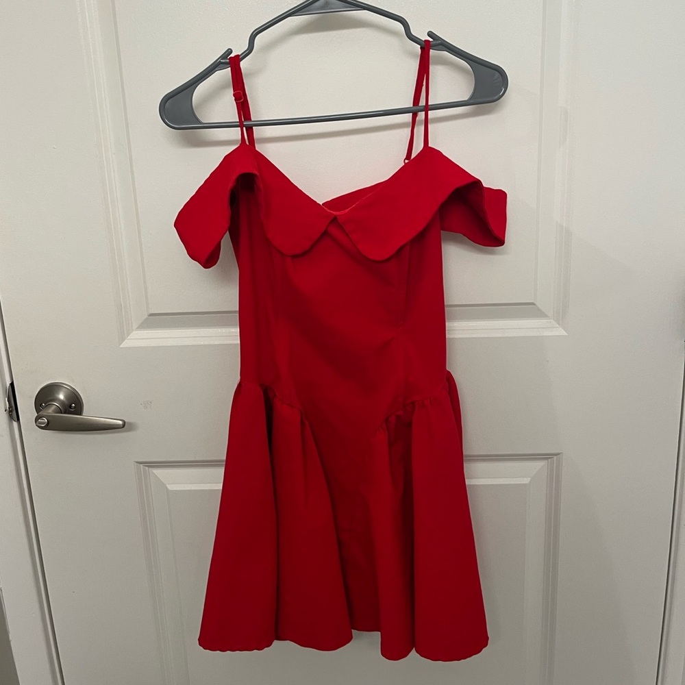 Urban Outfitters Red Off-Shoulder Mini Dress
